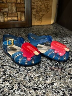 Mini Melissa Blue Popsicle Toddler Jelly Sandals Size 6
